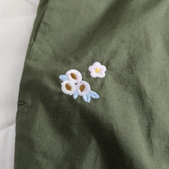 J. Crew Skirt Size 4 Olive Green Mini Embroidered Floral Tie-Waist NWT G9054 - Picture 11 of 16